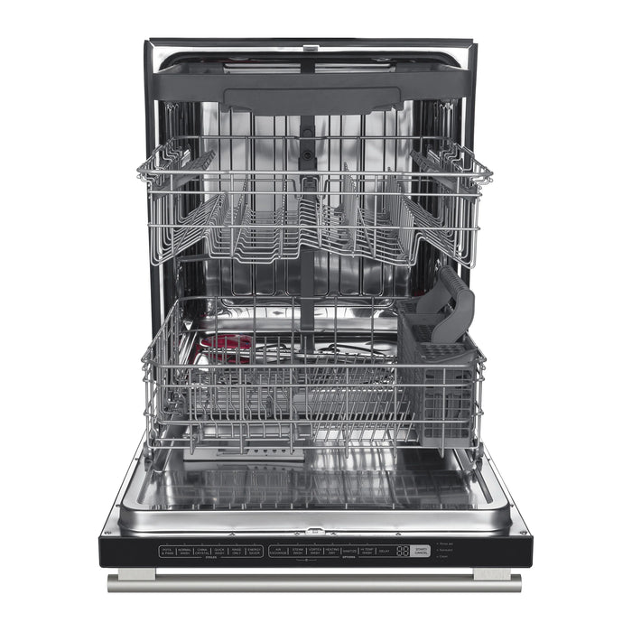 Forno Espresso Package - 30" Gas Range, 36" Refrigerator with Ice Maker, Dishwasher and 24" Microwave Oven in Black with Silver Accents, AP-FFSGS1116-30BLK-S-6