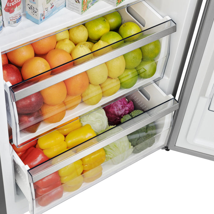 FORNO Maderno 28" 13.6 cu. ft. Right Swing Convertible Refrigerator/ Freezer with Modern Trim Kit, FFFFD1722-32RS