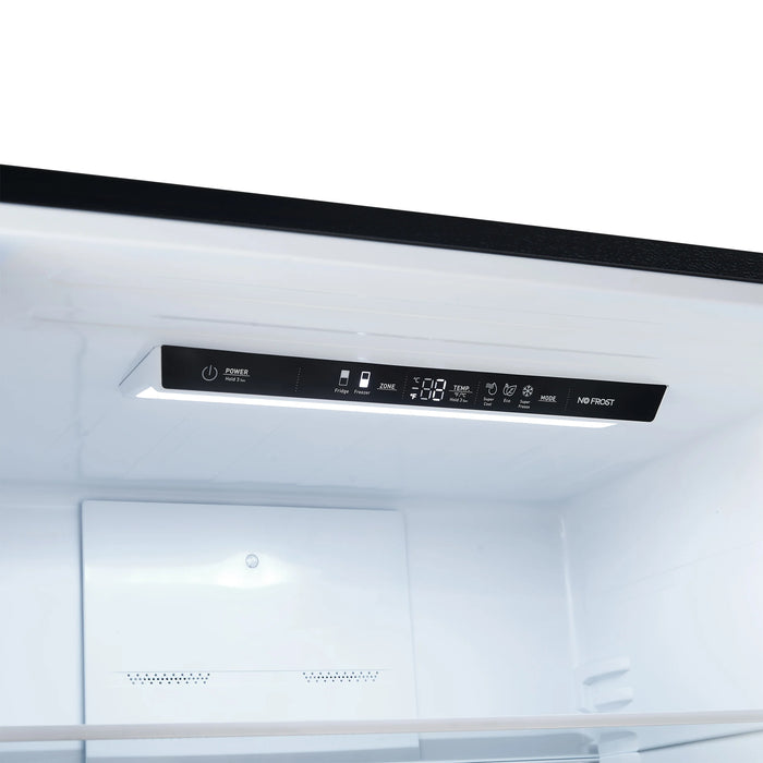 FORNO Espresso Milano 31" 17.2 cu. ft. Refrigerator and Bottom Freezer in Black with Silver Handles, FFFFD1785-31BLK