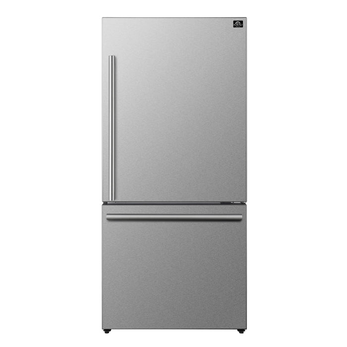 Forno Espresso Package - 30" Electric Range and Refrigerator in Stainless Steel with Silver Handles, FBDL-003-01US