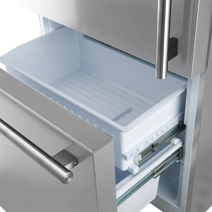 FORNO Espresso Milano 31" 17.2 cu. ft. Refrigerator and Bottom Freezer with Ice Maker in Stainless Steel and Silver Handles, FFFFD1786-31S