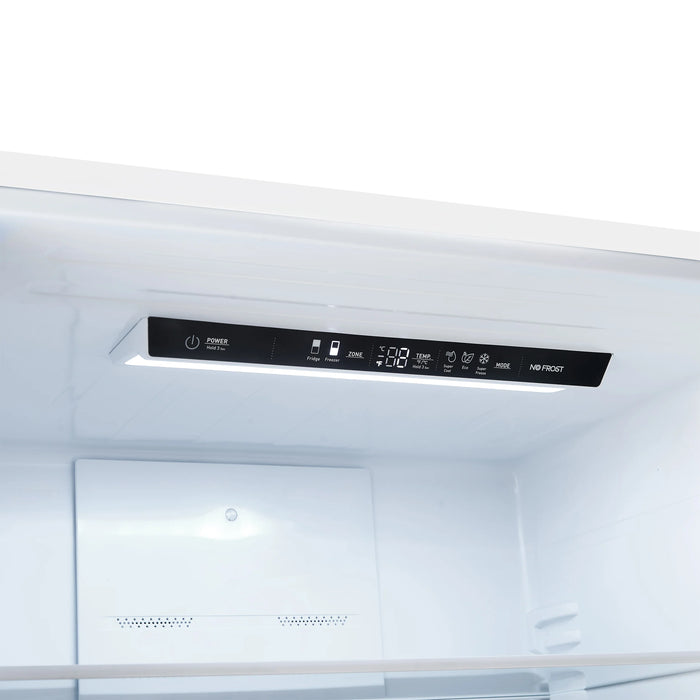 FORNO Espresso Milano 31" 17.2 cu. ft. Refrigerator and Bottom Freezer with Ice Maker in White and Silver Handles, FFFFD1786-31WHT