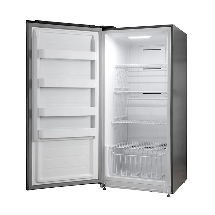 FORNO Rizzuto 32" 13.8 cu. ft. Left Hand Swing Dual Zone Refrigerator/Freezer in Stainless Steel with Grill Trim Kit, FFFFD1933-32LS