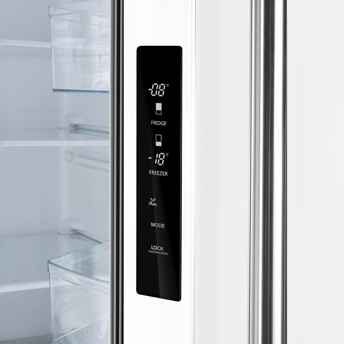 FORNO Espresso Gallipoli 30" 17.5 Cu. Ft. Refrigerator with Ice Maker in White with Silver Handles, FFFFD1974-31WHT