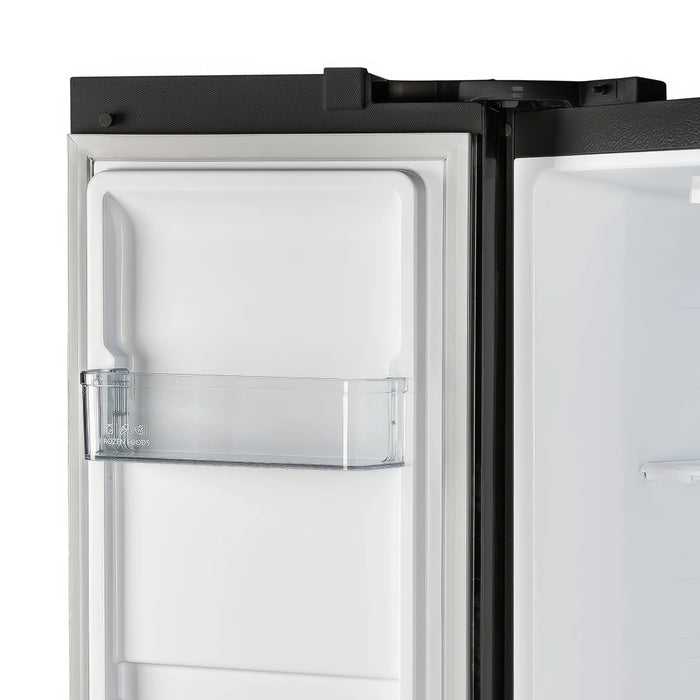 FORNO Espresso Salerno 33" 15.6 cu. ft. Refrigerator in Black with Antique Brass Handles, FFRBI1805-33BLK