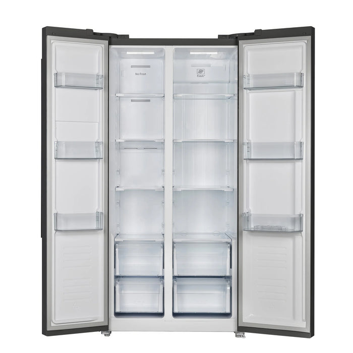 Forno Espresso Package - 30" Electric Range, Range Hood and Refrigerator in Black with Antique Brass Handles, AP-FFSEL6012-30BLK-A-A7