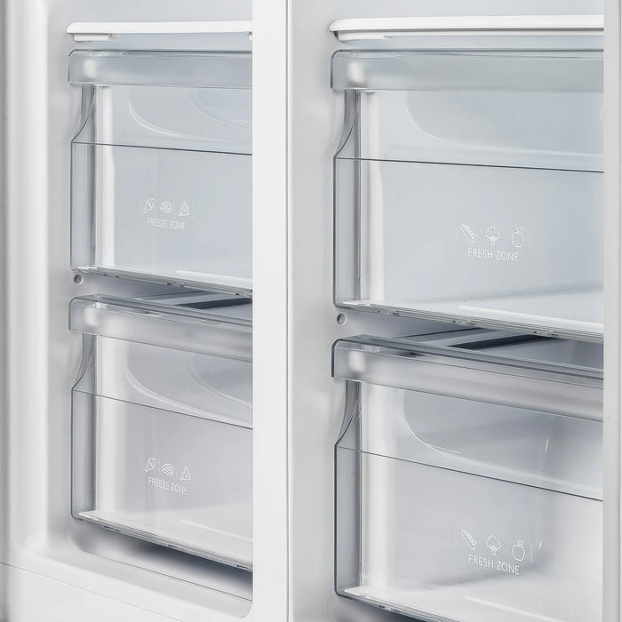 FORNO Espresso Salerno 33" 15.6 cu. ft. Refrigerator in White with Silver Handles, FFRBI1805-33WHT