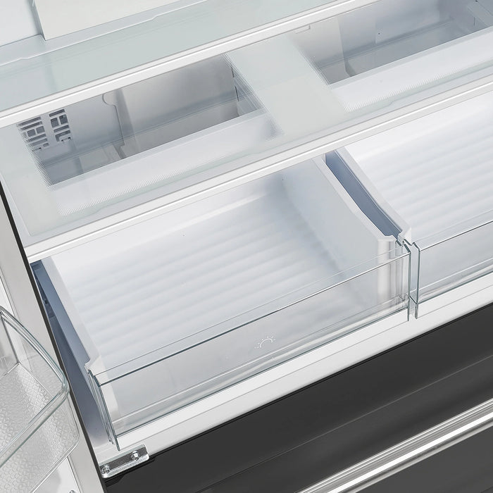 FORNO Espresso Moena 36" 19.2 cu. ft. Refrigerator in Black with Silver Handles, FFRBI1820-36BLK