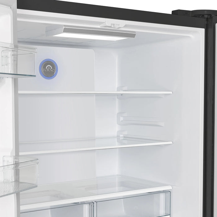 FORNO Espresso Moena 36" 19.2 cu. ft. Refrigerator in Black with Silver Handles, FFRBI1820-36BLK