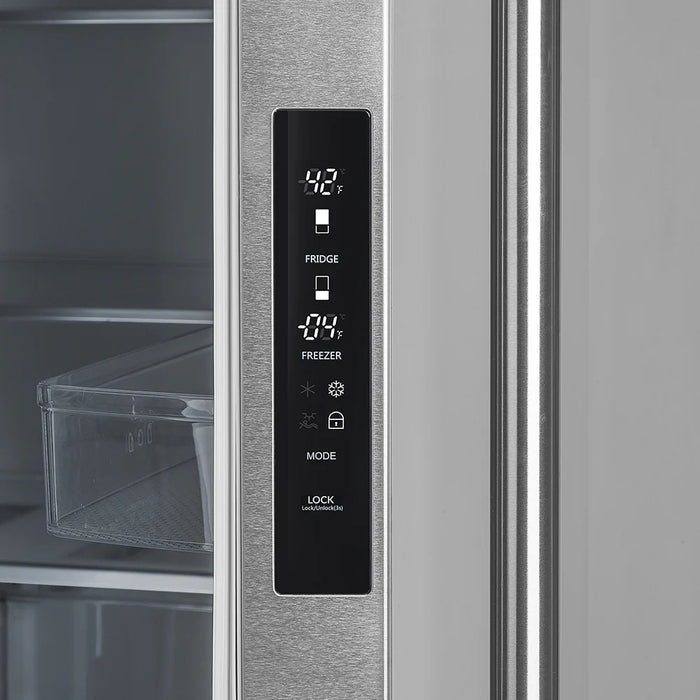 FORNO Moena 40" 19.2 cu. ft. French Door Built-In Refrigerator in Stainless Steel with Ice Maker and Modern Trim Kit, FFRBI1820-40MG