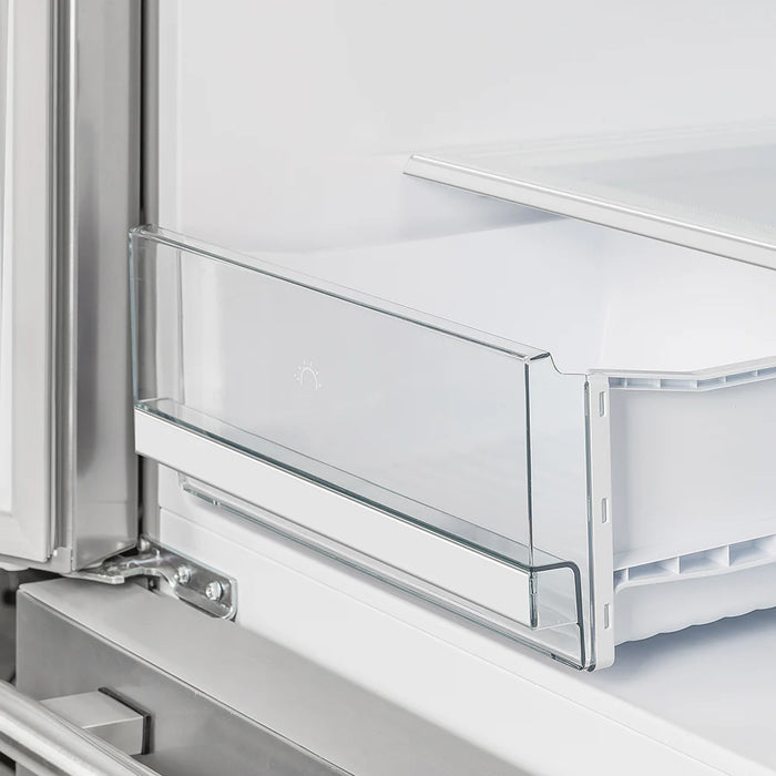 FORNO Moena 40" 19.2 cu. ft. French Door Built-In Refrigerator in Stainless Steel with Ice Maker and Modern Trim Kit, FFRBI1820-40MG
