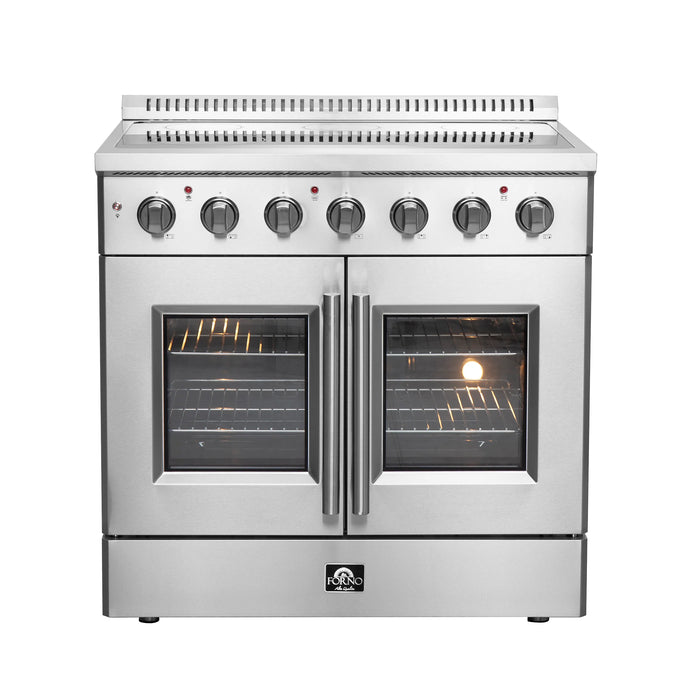 Forno Package - 36" Electric French Door Range, Wall Mount Range Hood and Dishwasher, AP-FFSEL6917-36-3PK-2