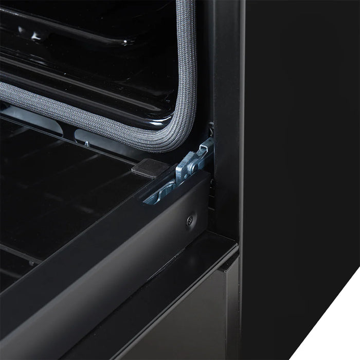FORNO Espresso Leonardo 30" 5 cu. ft. Gas Range in Black with Silver Handles, FFSGS1116-30BLK