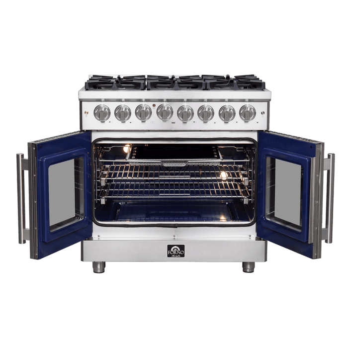 Forno Massimo - 36″ Freestanding French Door Dual Fuel Range