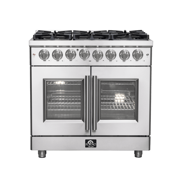 Forno Massimo - 36″ Freestanding French Door Dual Fuel Range