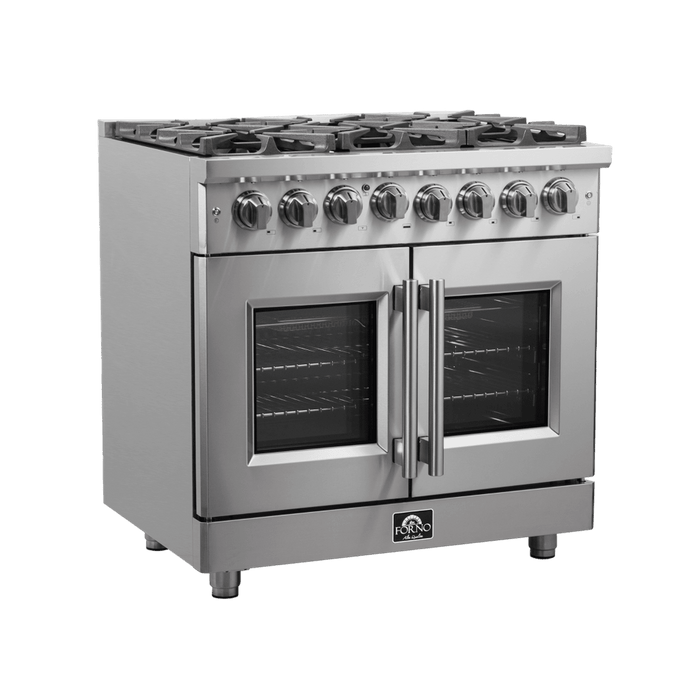 Forno Massimo - 36″ Freestanding French Door Dual Fuel Range