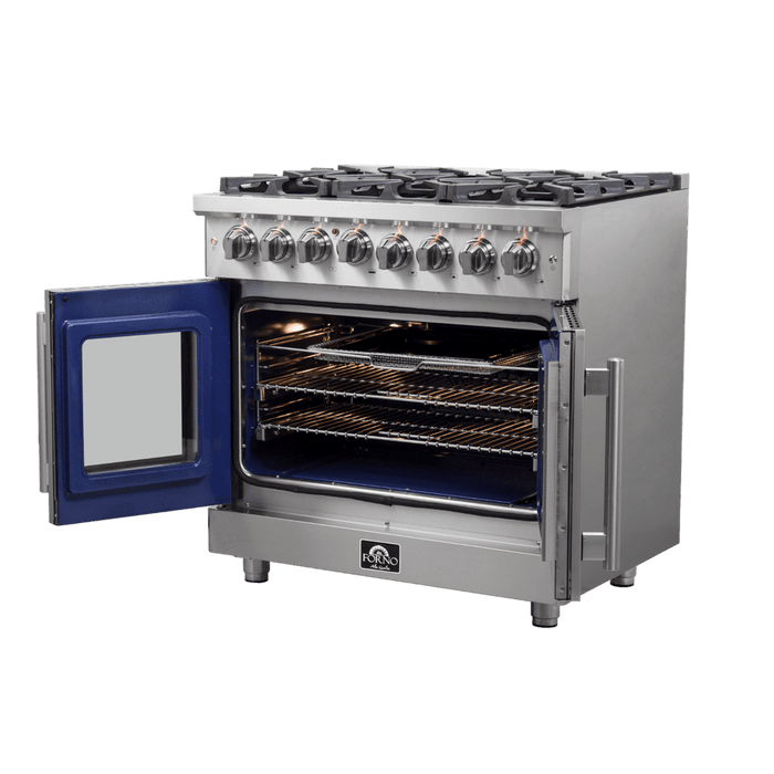 Forno Massimo - 36″ Freestanding French Door Dual Fuel Range