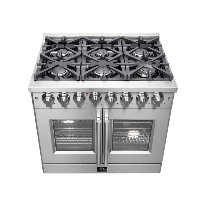 Forno Massimo - 36″ Freestanding French Door Dual Fuel Range