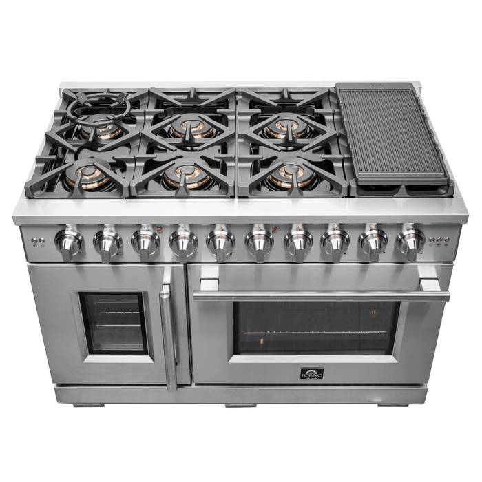 Forno Capriasca - 48″ Freestanding French Door Gas Range