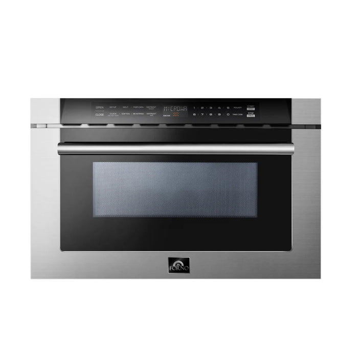 Forno Package - 48 Inch Gas Range, Wall Mount Range Hood, Refrigerator, Microwave Drawer, Dishwasher, AP-FFSGS6244-48-8