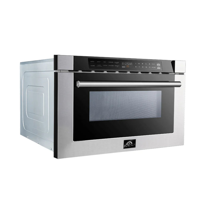 Forno Appliance Package - 36 Inch Gas Burner/Electric Oven Pro Range, Refrigerator, Microwave Drawer, Dishwasher, AP-FFSGS6187-36-7