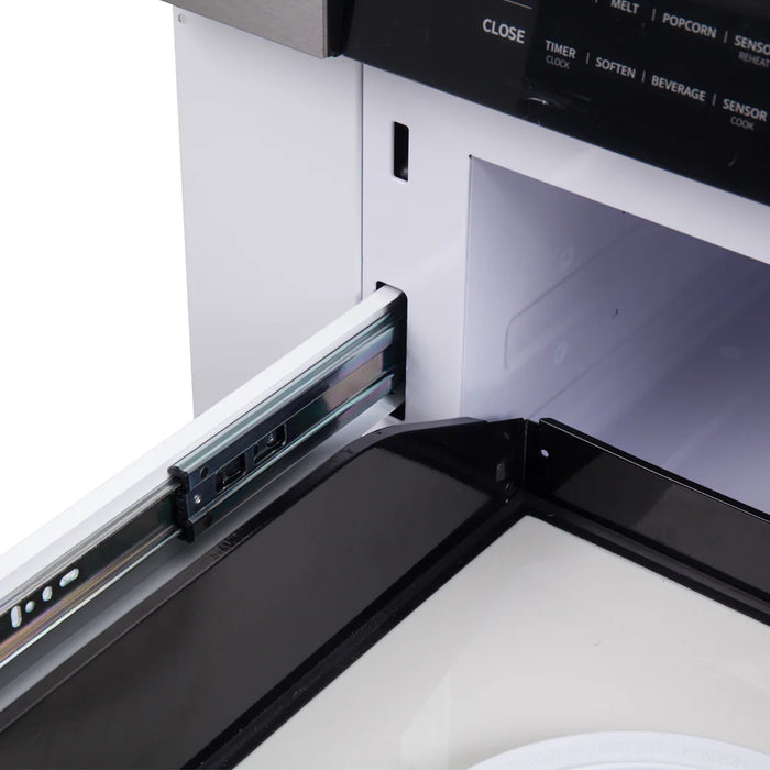 FORNO Espresso Capoliveri 30" 1.2 cu. ft. Built-In Microwave Drawer in Black with Silver Handles, FMWDR3000-30BLK