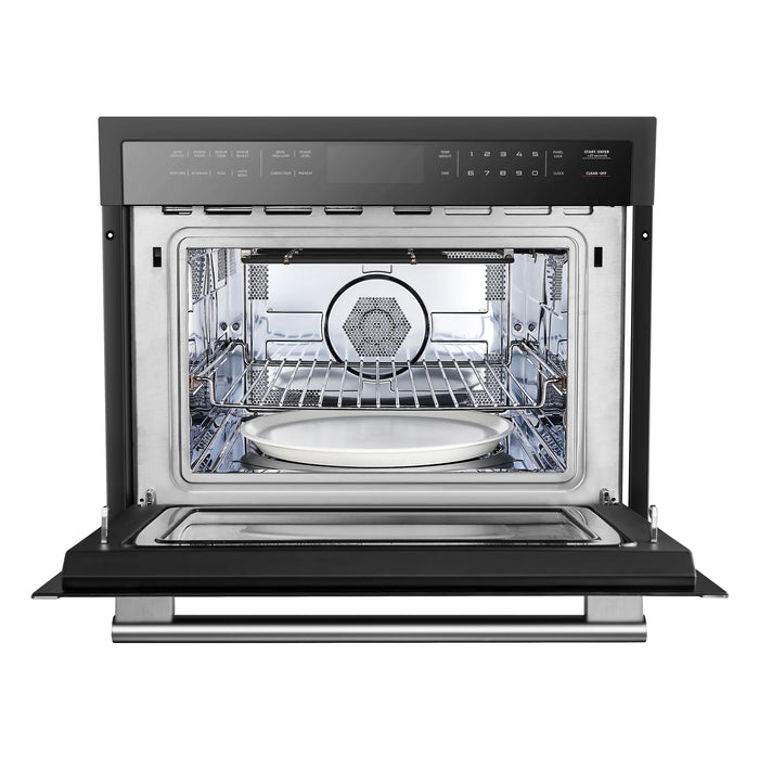 Forno Espresso Package - 30" Gas Range, 36" Refrigerator with Ice Maker, Dishwasher and 24" Microwave Oven in Black with Silver Accents, AP-FFSGS1116-30BLK-S-6
