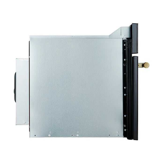 FORNO Espresso Oliena 30" 1.6 cu. ft. Built-In Microwave Oven in Black with Antique Brass Handles, FMWDR3093-30BLK