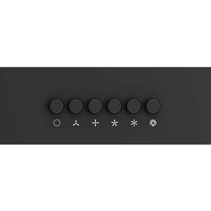 FORNO Espresso Bari 30" 400 CFM Under Cabinet Range Hood in Black with Antique Brass Handles, FRHUC5255-30BLK