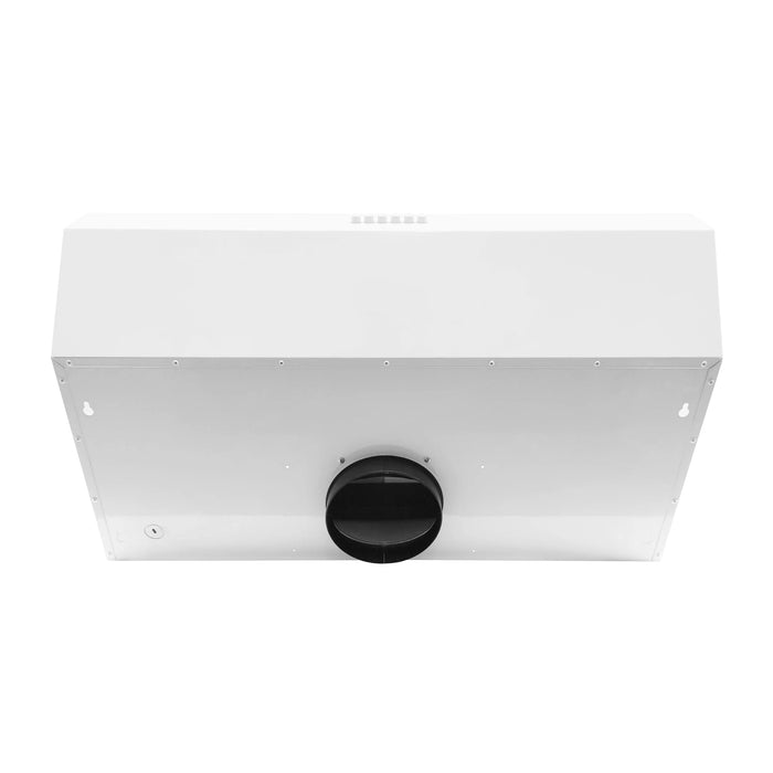 Forno Espresso Package - 30" Electric Range, Range Hood, Refrigerator and Dishwasher in White with Silver Handles, AP-FFSEL6012-30WHT-S-A8-D