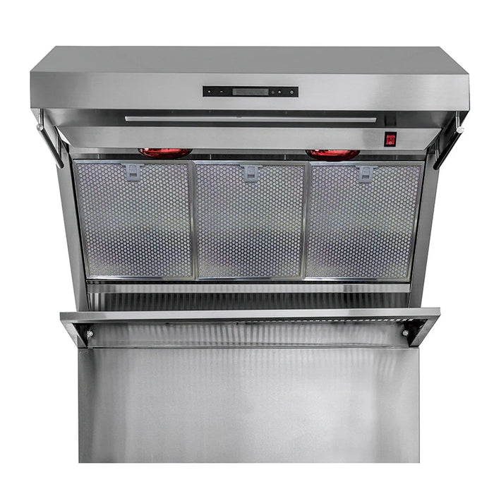 Forno Appliance Package - 36 Inch Pro Gas Range, Wall Mount Range Hood, Refrigerator, AP-FFSGS6260-36-4