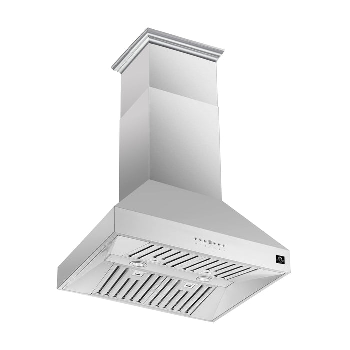 Forno Appliance Package- 36 Inch Dual Fuel Range, Wall Mount Range Hood, AP-FFSGS6156-36-W