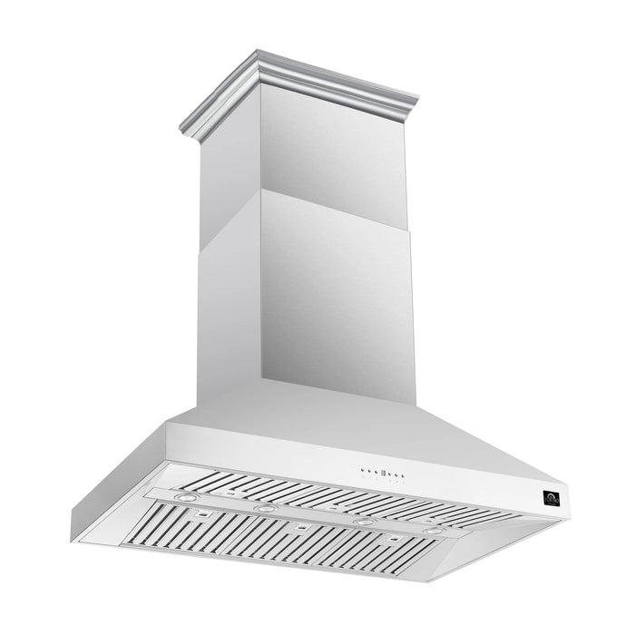 Forno Appliance Package - 48" Gas Range, Wall Mount Range Hood, AP-FFSGS6244-48-15