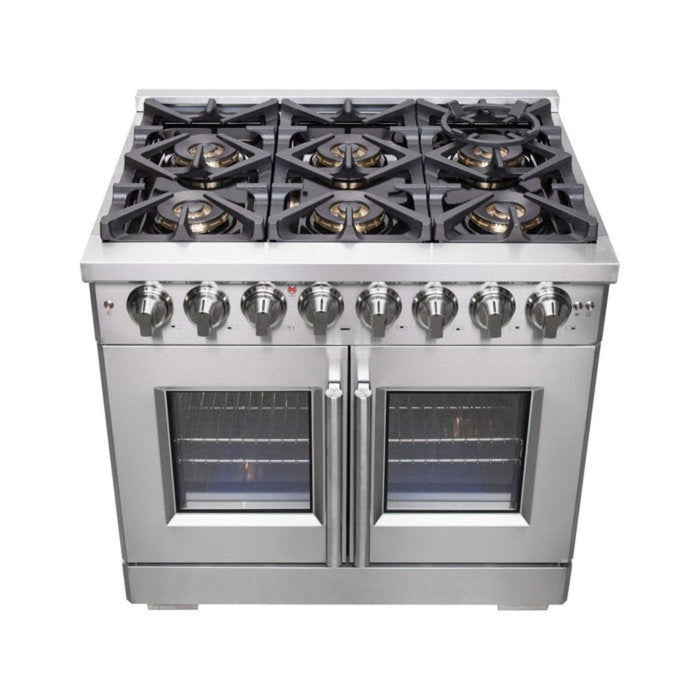 36" Freestanding French Door Dual Fuel Range by Forno Capriasca
