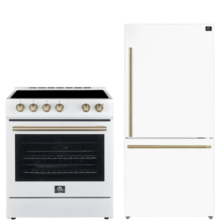 Forno Espresso Package - 30" Electric Range and Refrigerator in White, FBDL-003-03US