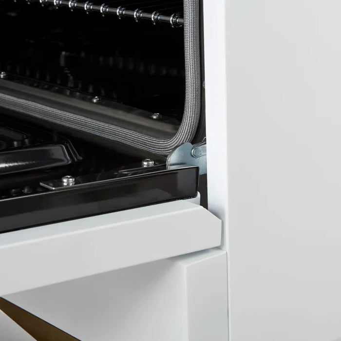 FORNO Espresso Antico 36" 4.5 cu. ft. Gas Range with 6 Sealed Burners in White with Antique Brass Accents, FFSGS6219-36WHT