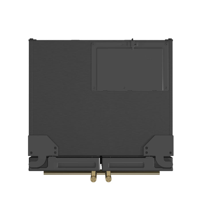 FORNO Espresso Gallipoli 30" 17.5 Cu. Ft. Refrigerator with Ice Maker in Black with Antique Brass Handles, FFFFD1974-31BLK