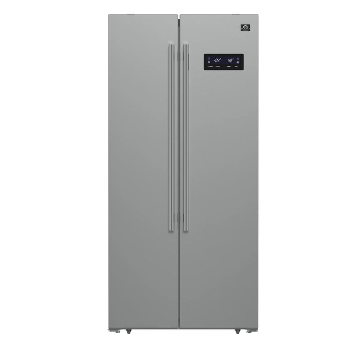 Forno Espresso Package - 30" Electric Range, Range Hood, Refrigerator and Dishwasher in Stainless Steel with Silver Handles, AP-FFSEL6012-30-S-A9-D