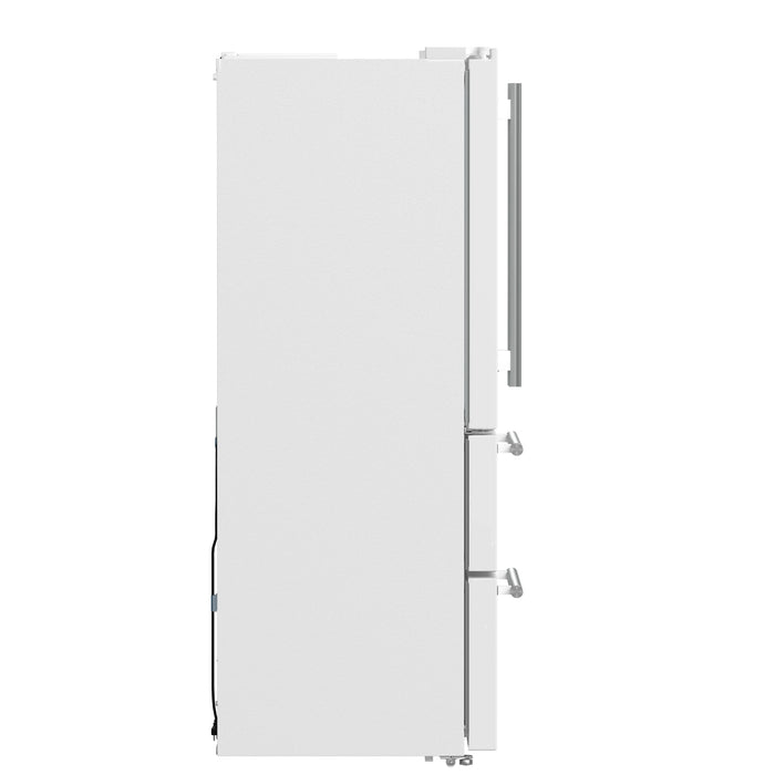 FORNO Espresso Moena 36" 19.2 cu. ft. Refrigerator in White with Silver Handles, FFRBI1820-36WHT