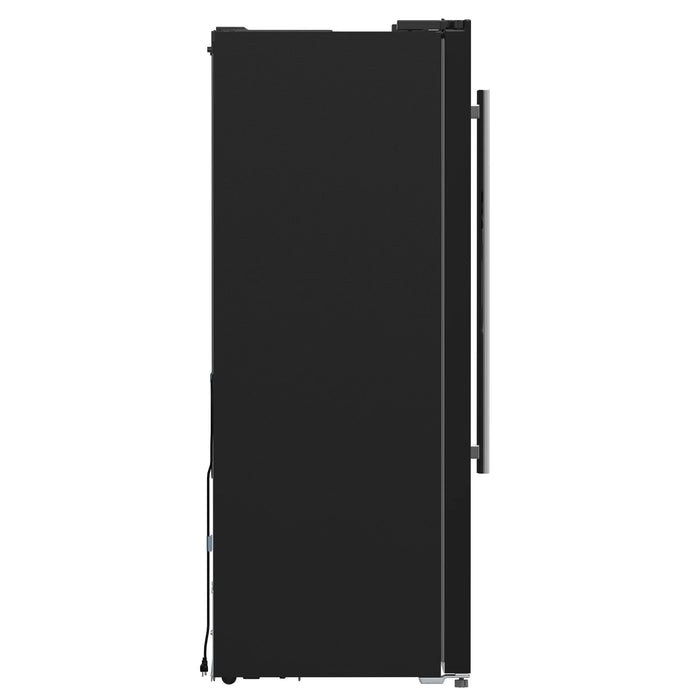 FORNO Espresso Salerno 36" 20 cu. ft. Side-By-Side Refrigerator with Water and Ice Dispenser in Black with Silver Handles, FFRBI1844-36BLK