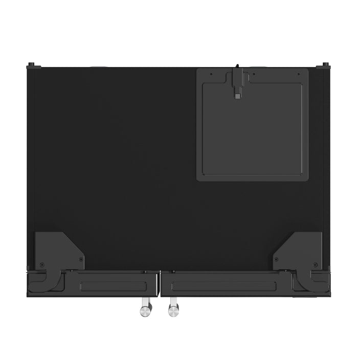 FORNO Espresso Salerno 36" 20 cu. ft. Side-By-Side Refrigerator with Water and Ice Dispenser in Black with Silver Handles, FFRBI1844-36BLK