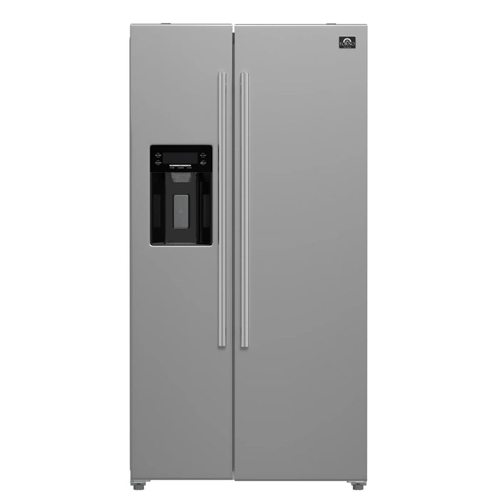 Forno Appliance Package - 36" Gas Range with Built-In Temperature Gauge and 36" Refrigerator with Ice Maker, FBDL-021-03CAUS