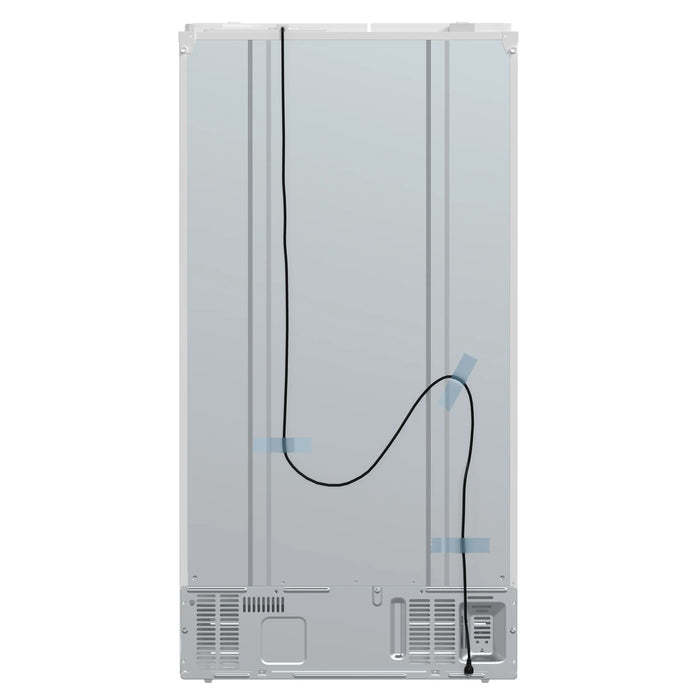FORNO Espresso Salerno 36" 20 cu. ft. Side-By-Side Refrigerator with Water and Ice Dispenser in White with Silver Handles, FFRBI1844-36WHT