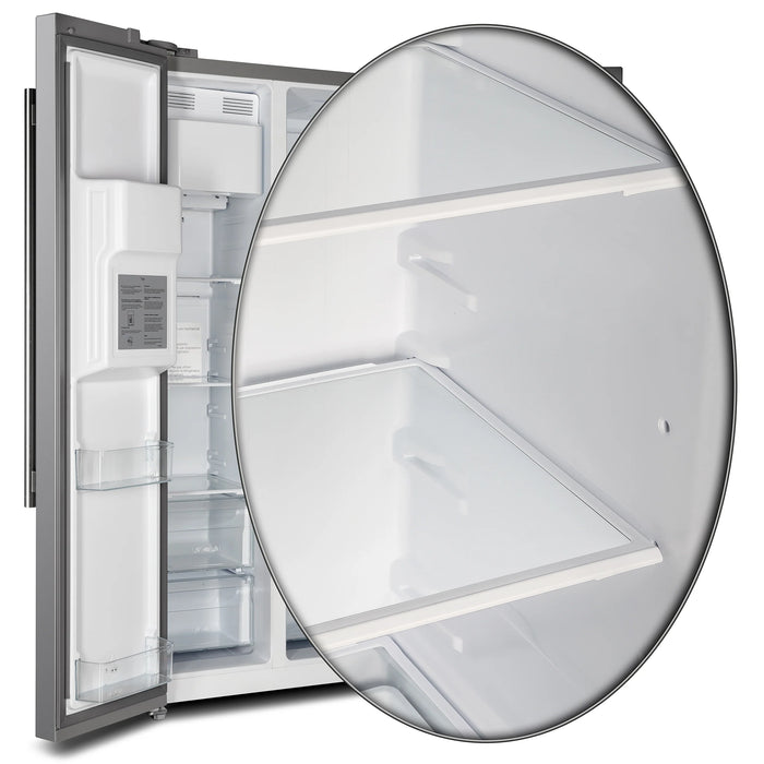 FORNO Salerno 40" 20 cu. ft. Side-by-Side Built-In Refrigerator with Water and Ice Dispenser and Grill Trim Kit, FFRBI1844-40SG