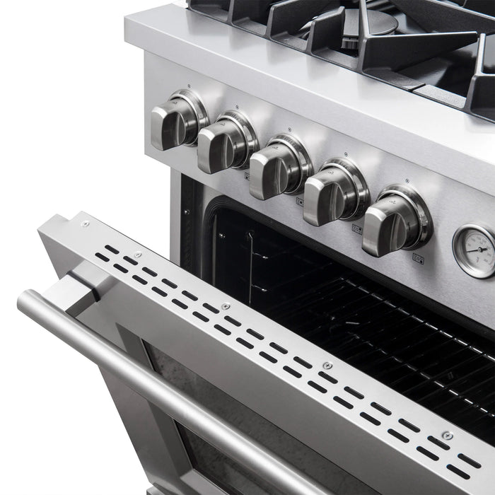 FORNO Giovanni 30" 4.32 cu. ft. Gas Range with 5 Sealed Burners, Air Fry Basket, Wok Support and Griddle, FFSGS6274-30