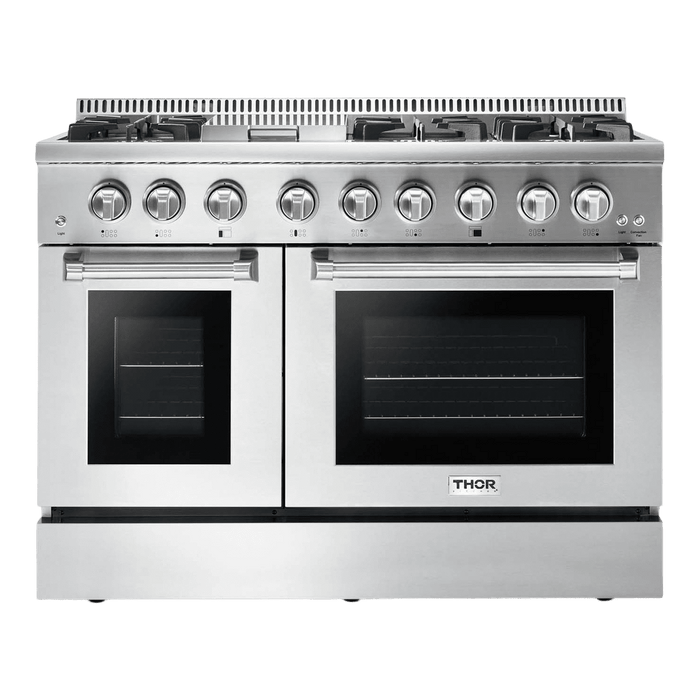 Thor Kitchen - 48" Professional Dual Fuel Range - Propane Gas, HRD4803ULP