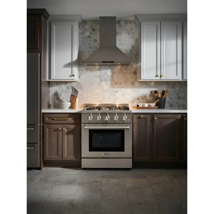 Thor Kitchen - 30" Wall Mount Chimney Range Hood, HRH3007