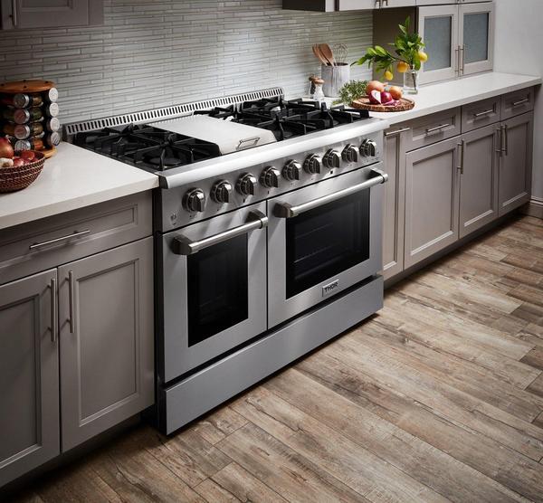 Thor Kitchen Package - Professional 48" Gas Range, Range Hood, AP-HRG4808U