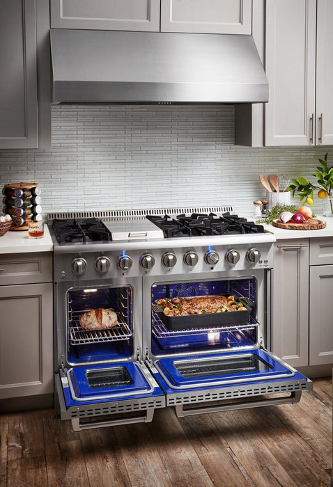 Thor Kitchen Professional 48" Propane Gas Range and Range Hood Package, AP-HRG4808ULP