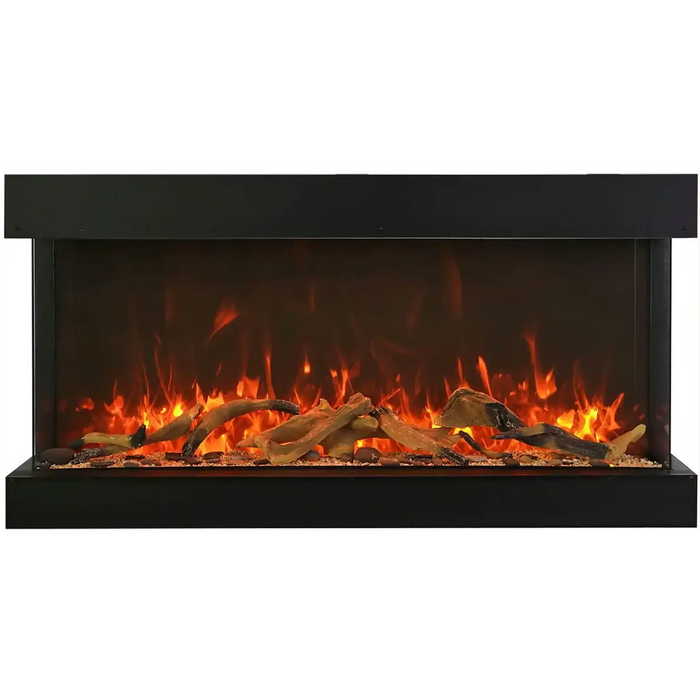 Amantii Smart Tru View XT XL Electric Fireplace: Stylish 3-Sided Glass Design